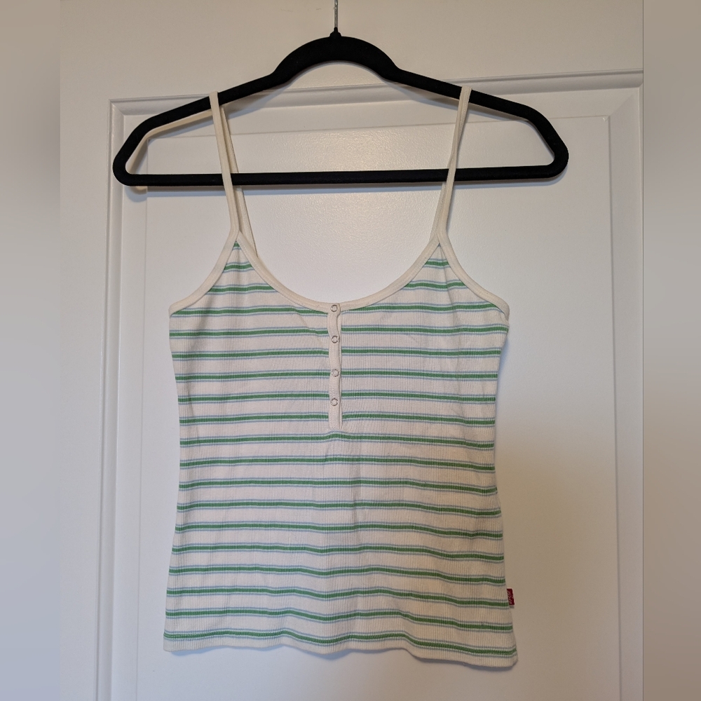 Levi's Striped Tank Top with Button Detail